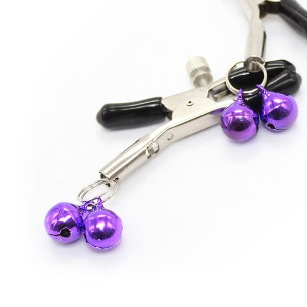 OHMAMA FETISH - NIPPLE Clamps WITH LILAC BELL 5